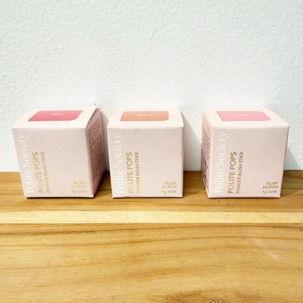 NIB POLITE SOCIETY Bundle of 3 Polite Pops Powder Blush Sticks